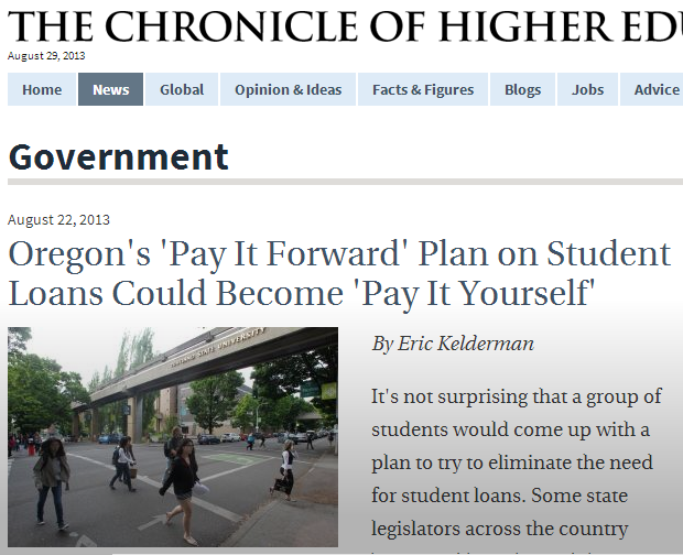 Chronicle of Higher Ed Pay It Forward