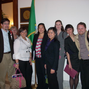 The Washington delegation (except Marilyn taking the photo) outside Sen. Patty Murray's office