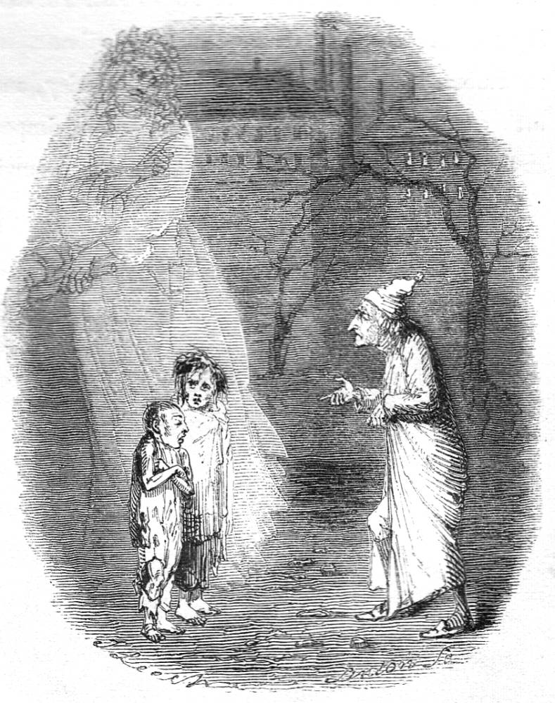Illustration of the Gosht of Christmas Present by John Leech from the 1800s.