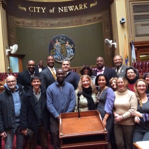 Yarrow from the Time to Care Coalition. All of us this morning with the Newark City Council members who passed the paid sick days bill unanimously this am. They were really proud of passing "the most progressive bill" in the country. Not totally as that would still have to be SF, but it's definitely a good bill with no carve outs based on business size, 24 hours of leave for businesses under 10 and 40 for all other businesses accrued at the rate of one hour for every 30