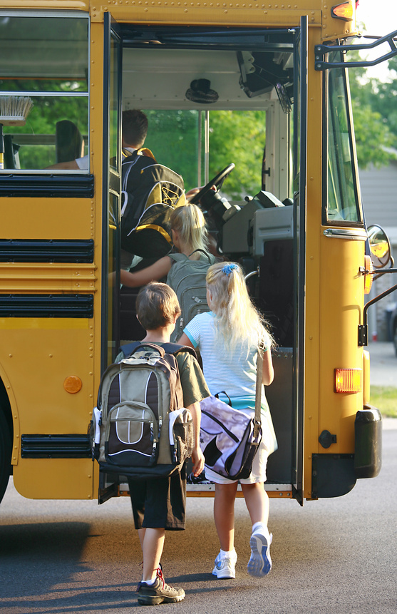Kids Getting on School Bus